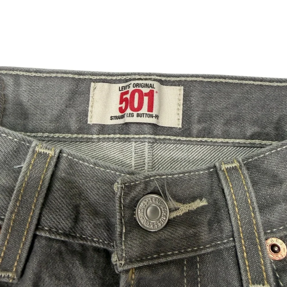 Levi's Men's 501 Straight Leg Button Fly 100% Cotton‎ Gray Jeans 32x32 Act 30x29